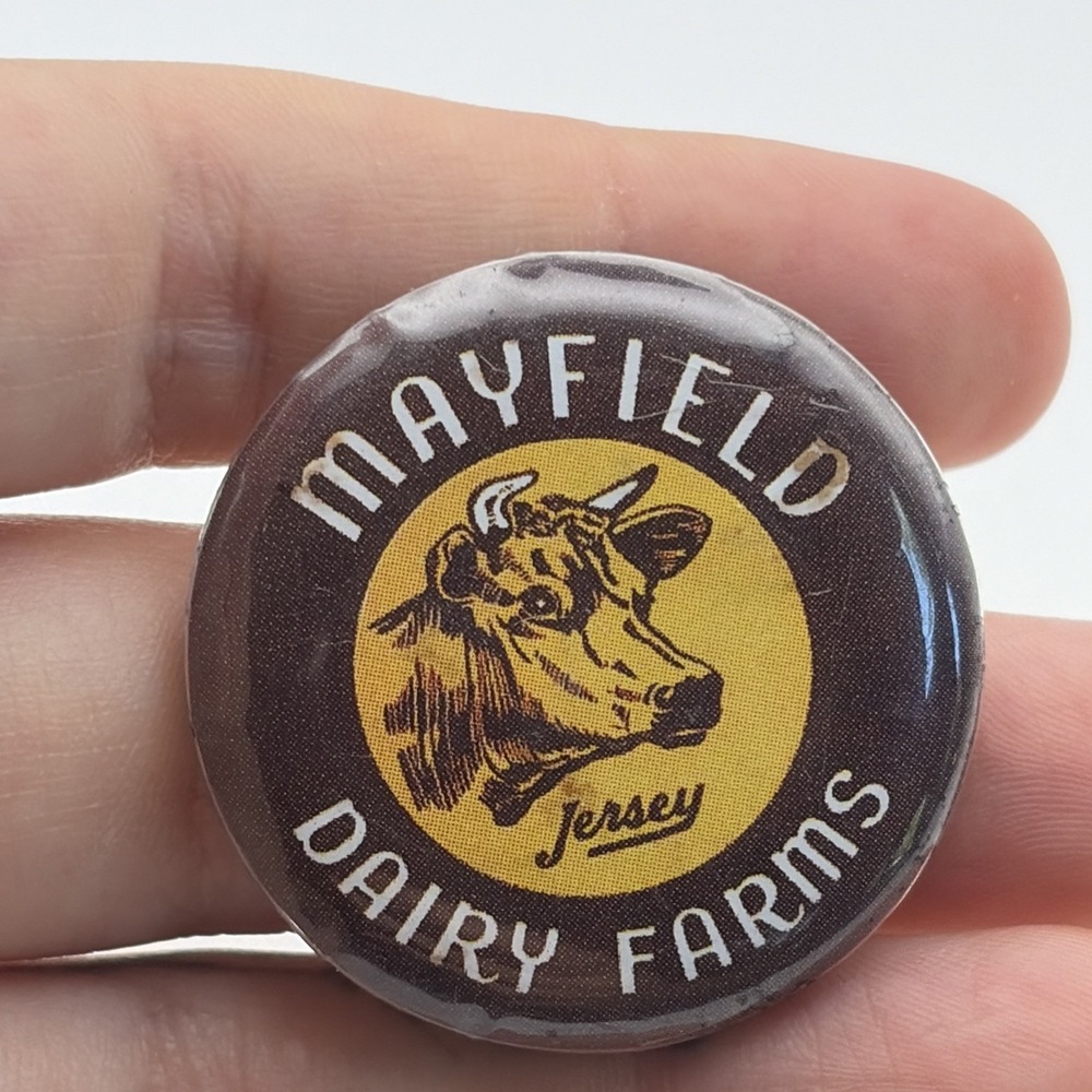 Mayfield Dairy Farms Jersey Milk Cows Button Pin